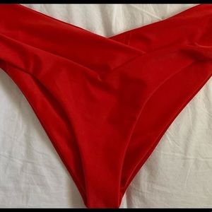 Red bathing suit bottoms